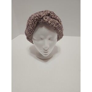 Homemade extra large, pink and beige twist earmuffs Made in the USA